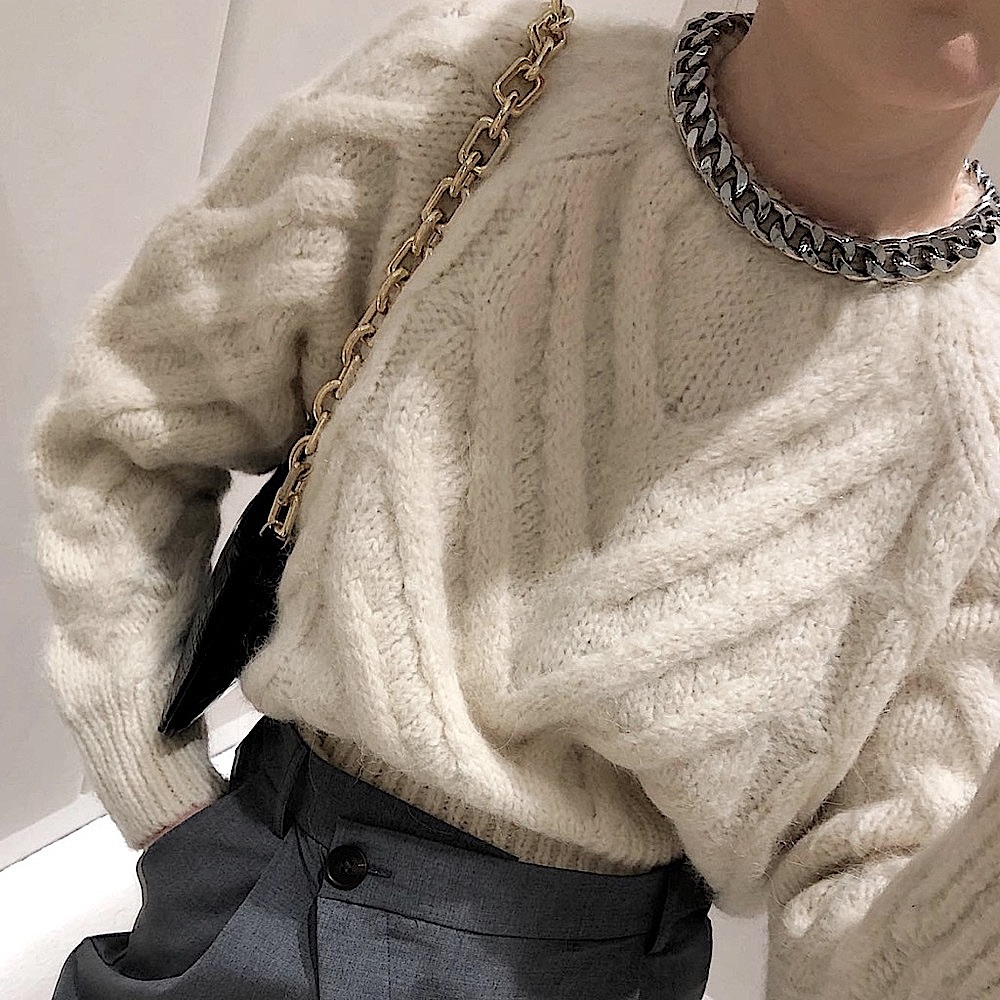 ✨BLOGGER FAV✨ Zara Chain Trim Wool Blend Sweater